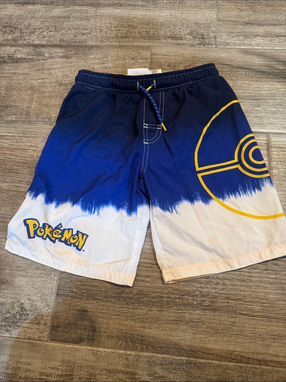 Pokemon Blue, White and Yellow Kids Swim Trunks